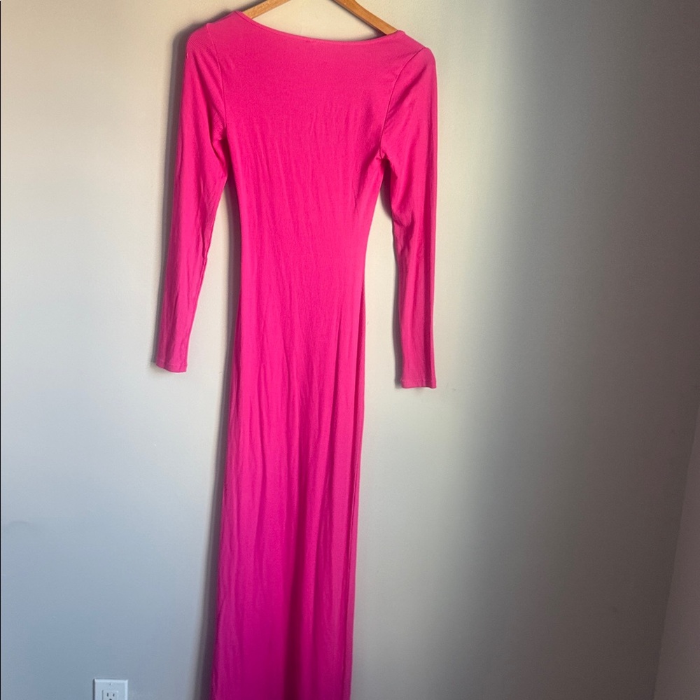SKIMS Soft Lounge Ribbed Long Sleeve Scoop Neck Maxi Dress Medium - Picture 3 of 11